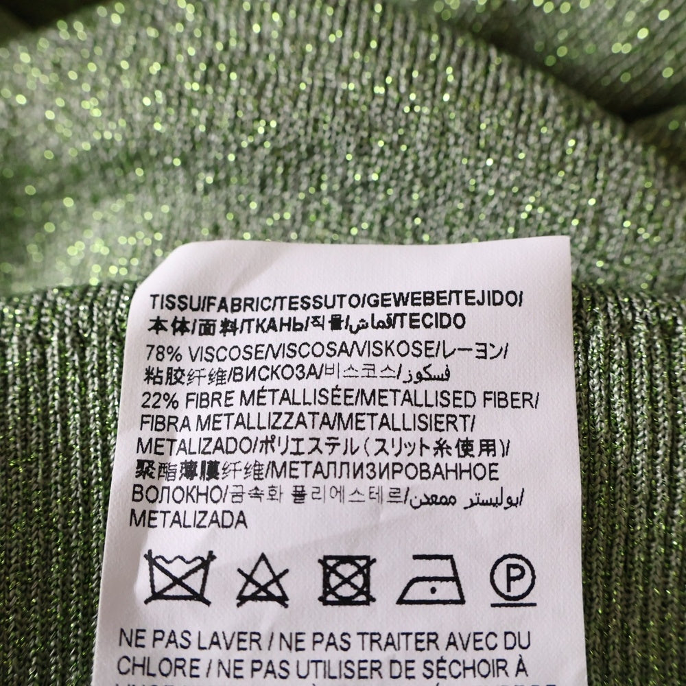 SAINT LAURENT PARIS(サンローランパリ) ラメ入り タイトフィット 長袖カットソー グリーン 670073 Y75GK