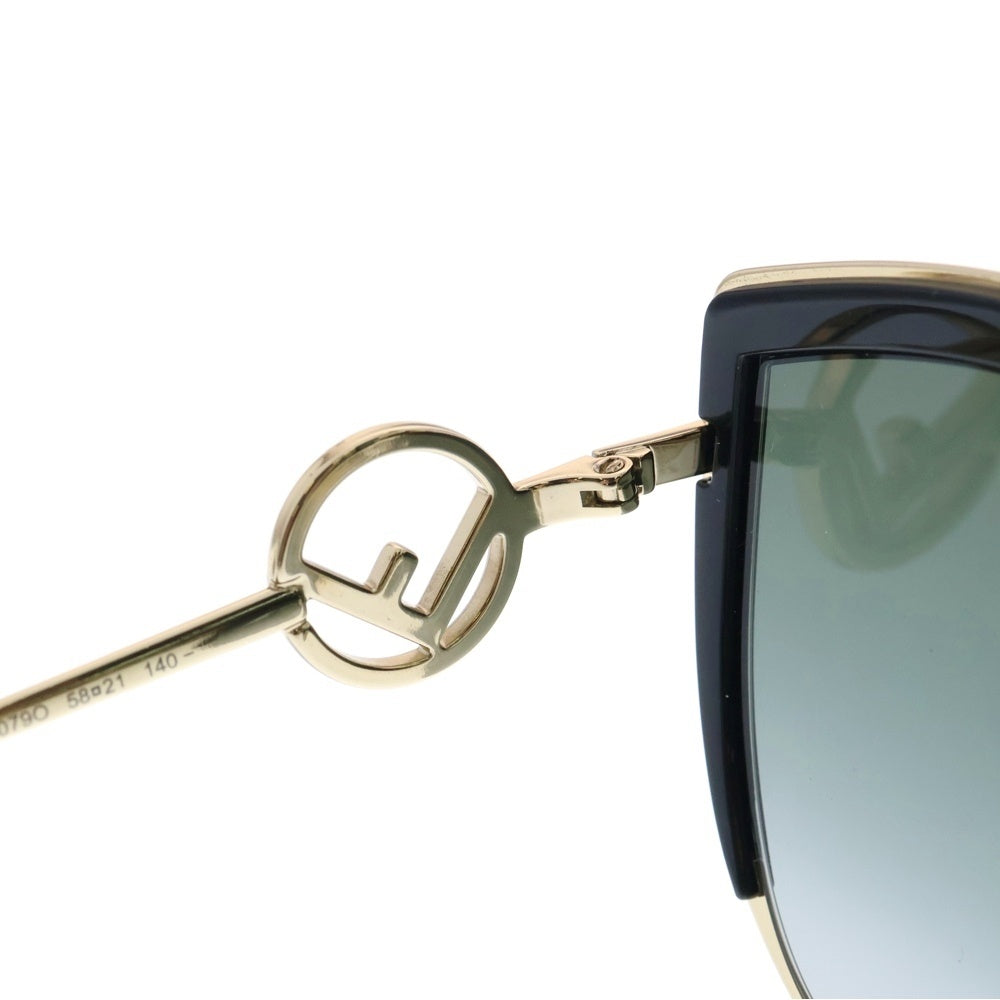 FENDI(フェンディ) サイドFロゴ メタルフレーム レディース サングラス ゴールド/ブラック FF 0290/S