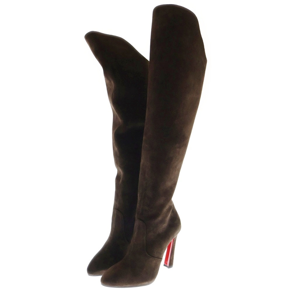 CHRISTIAN LOUBOUTIN(クリスチャンルブタン) スウェード ロングブーツ ブラウン レディース