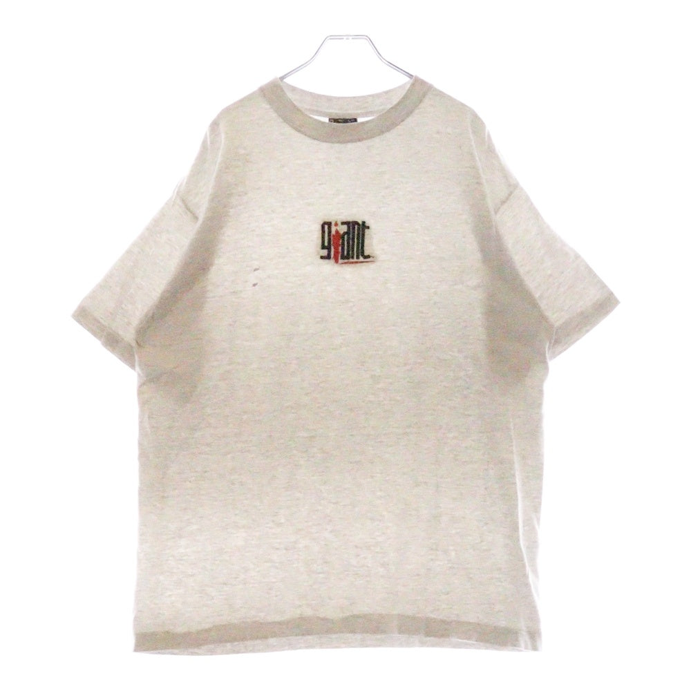 VINTAGE(ヴィンテージ) 90s giant ジャイアント フロント刺繍 クルーネック 半袖Tシャツ グレー