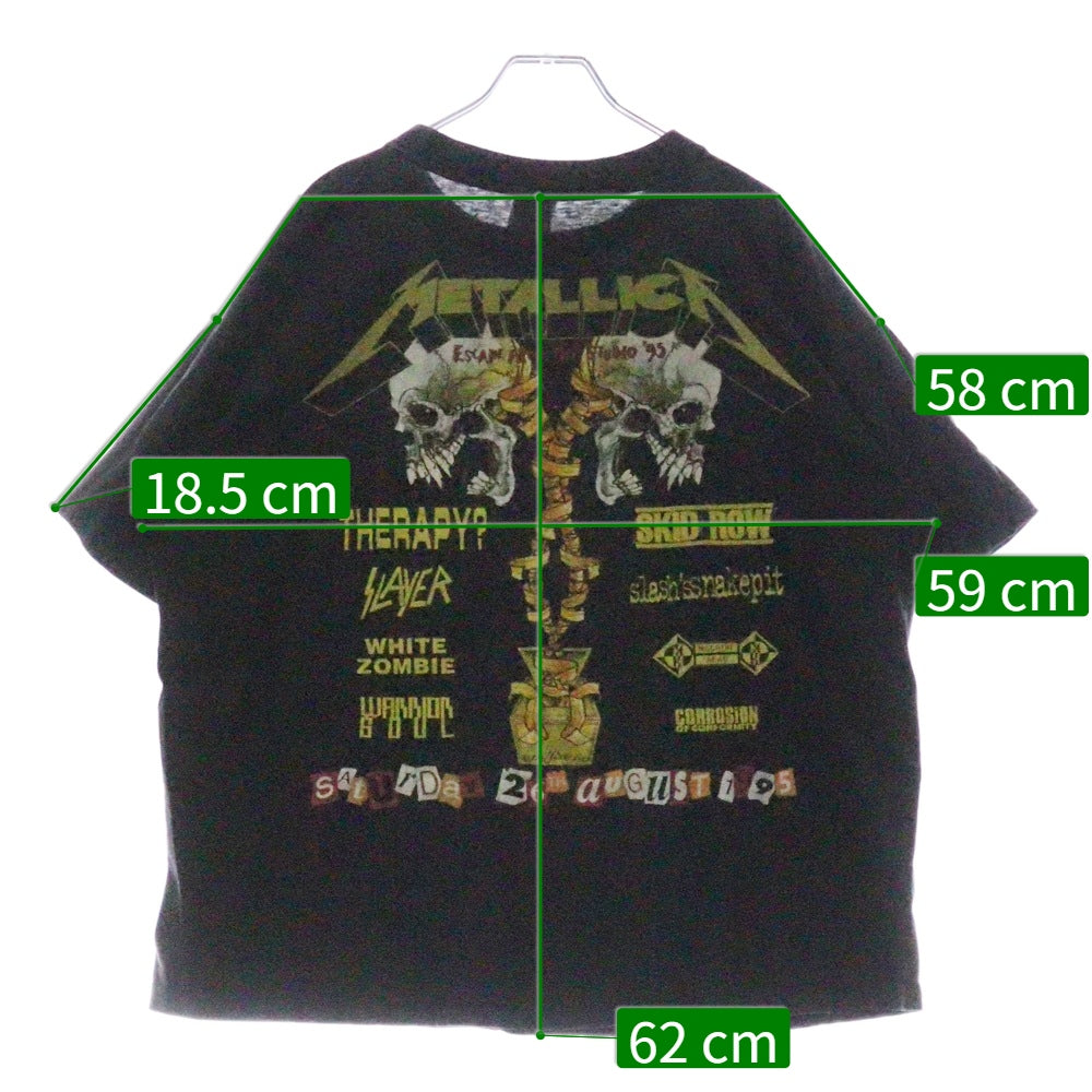 VINTAGE(ヴィンテージ) 90s METALLICA Escape From Studio95 メタリカ 両面プリント クルーネック 半袖Tシャツ ブラック