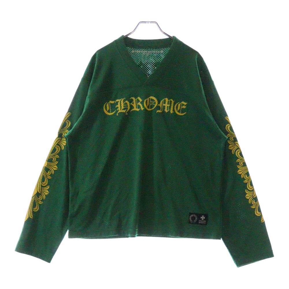 CHROME HEARTS(クロムハーツ) MESH WARM UP JERSEY CHプリントメッシュ長袖Tシャツカットソー グリーン