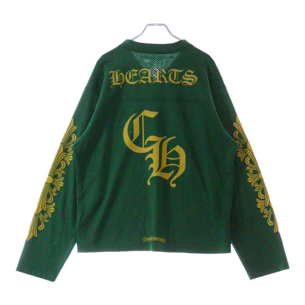 CHROME HEARTS(クロムハーツ) MESH WARM UP JERSEY CHプリントメッシュ長袖Tシャツカットソー グリーン