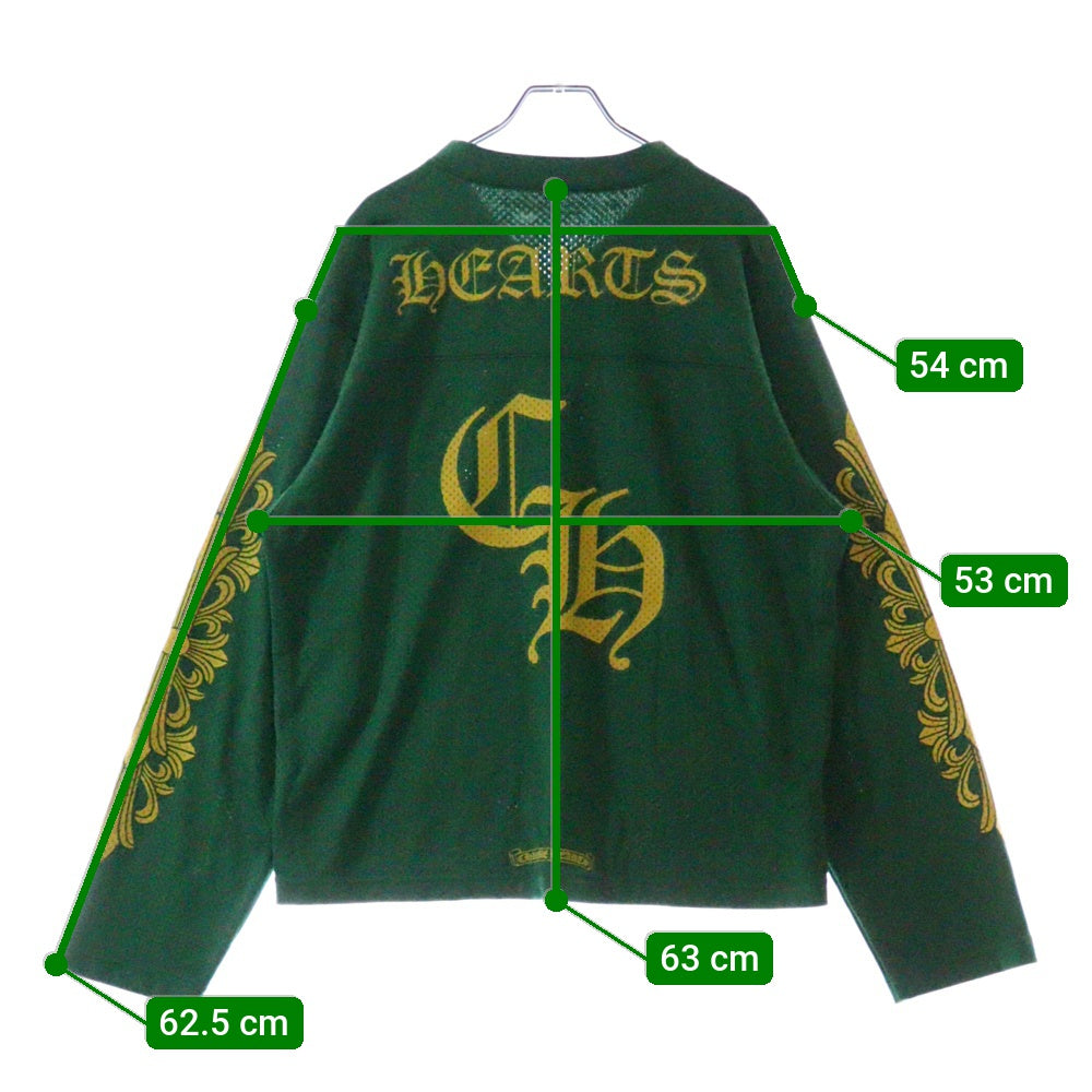 CHROME HEARTS(クロムハーツ) MESH WARM UP JERSEY CHプリントメッシュ長袖Tシャツカットソー グリーン