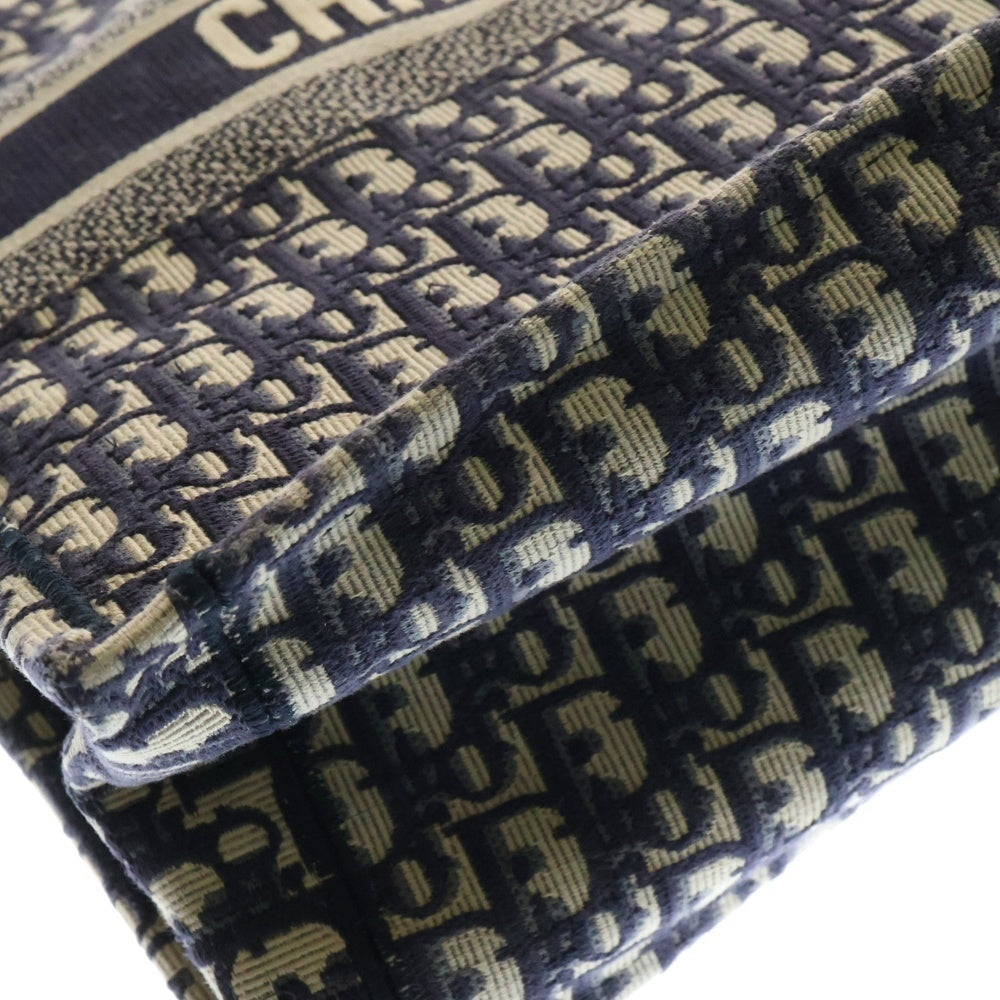Christian Dior(クリスチャンディオール) BOOK TOTE LARGE オブリーク柄 ブックトートバッグ ラージ ネイビー レディース