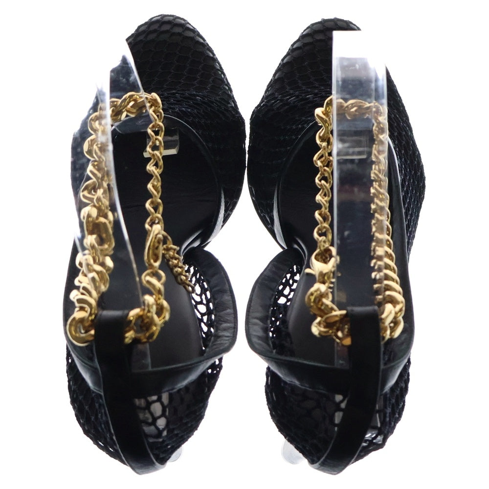 BOTTEGA VENETA(ボッテガヴェネタ) チェーン装飾 メッシュ ヒールパンプス ブラック レディース