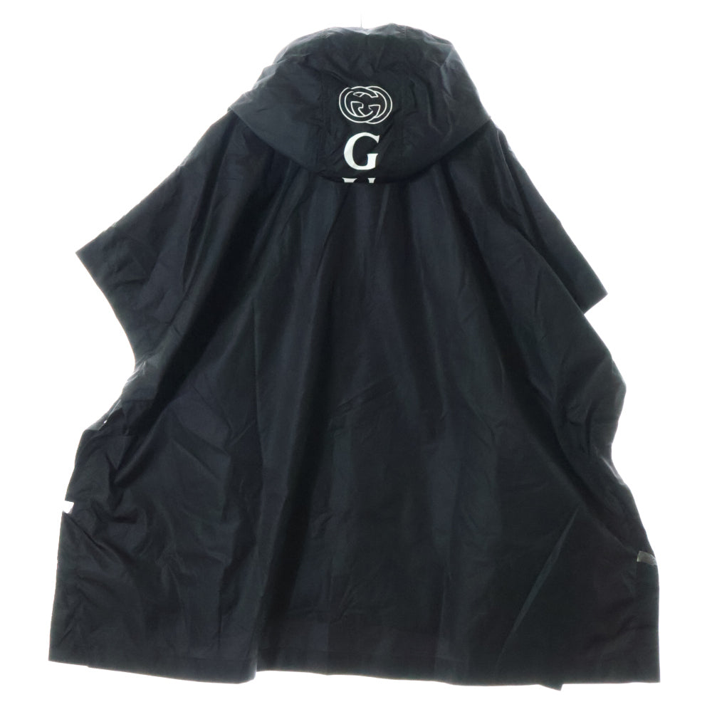 GUCCI(グッチ) 21SS ヴィンテージブランドロゴ ナイロン ケープ レインコート ブラック 626382 4G355