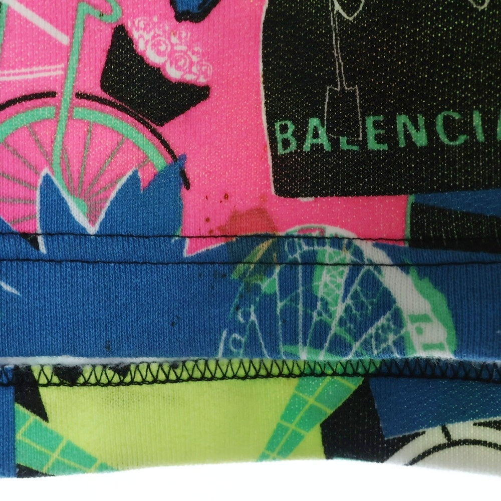 BALENCIAGA(バレンシアガ) 21AW パリ シティ オーバーサイズ フーディー 総柄 プルオーバーパーカー マルチ FT71 594606 THV65 1045