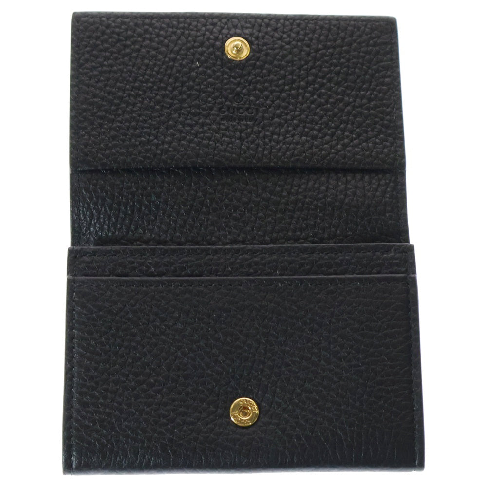 GUCCI(グッチ) ホースビット レザー二つ折り コインケース 名刺入れ ブラック 745983