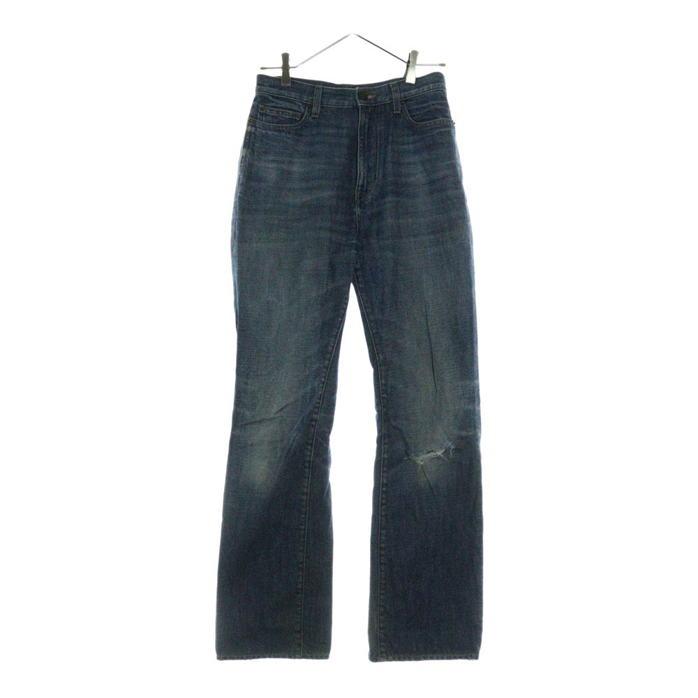 SAINT LAURENT PARIS(サンローランパリ) ダメージ加工 レディース ハイウエスト デニムパンツ インディゴ 644332 Y10GA レディース