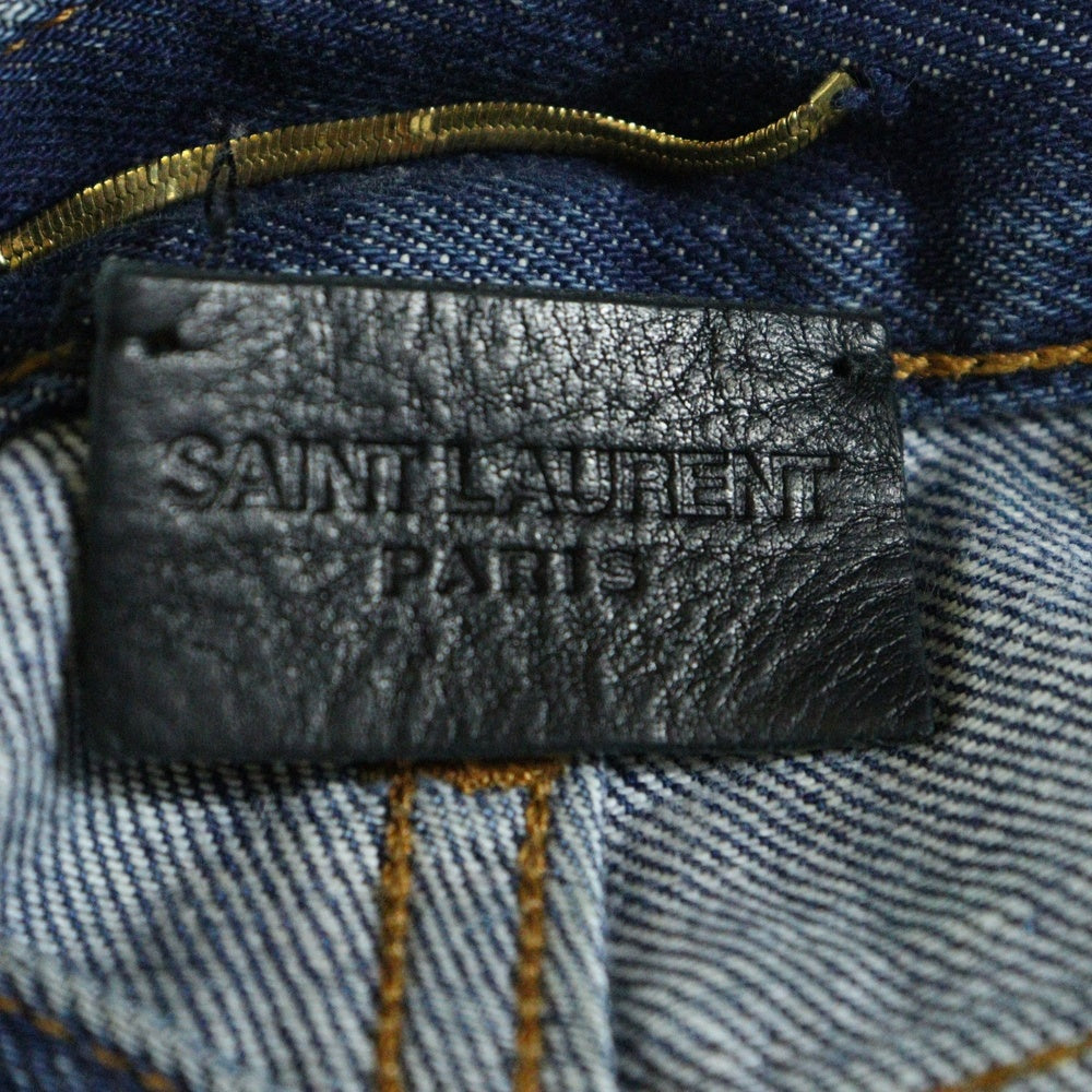 SAINT LAURENT PARIS(サンローランパリ) ダメージ加工 レディース ハイウエスト デニムパンツ インディゴ 644332 Y10GA レディース