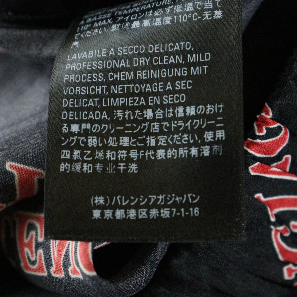 BALENCIAGA(バレンシアガ) オールオーバーロゴ フレア アシンメトリー ロングスカート ブラック/レッド 625534 TILS1 レディース