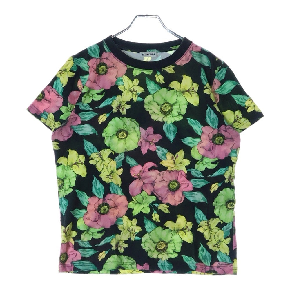 BALENCIAGA(バレンシアガ) フラワー総柄 レディース クルーネック 半袖Tシャツ マルチカラー 578133 THV71
