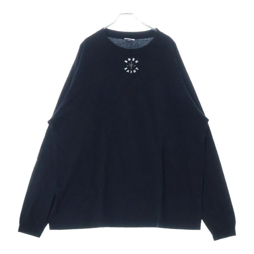 SAINT MICHAEL(セントマイケル) ×BORN X RAISED BR LS TEE ボーンアンドレイズド 長袖Tシャツ ロングスリーブカットソー ブラック SM-YS8-0000-C08
