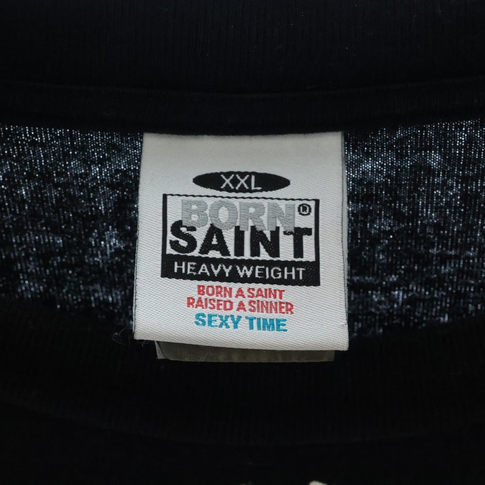 SAINT MICHAEL(セントマイケル) ×BORN X RAISED BR LS TEE ボーンアンドレイズド 長袖Tシャツ ロングスリーブカットソー ブラック SM-YS8-0000-C08