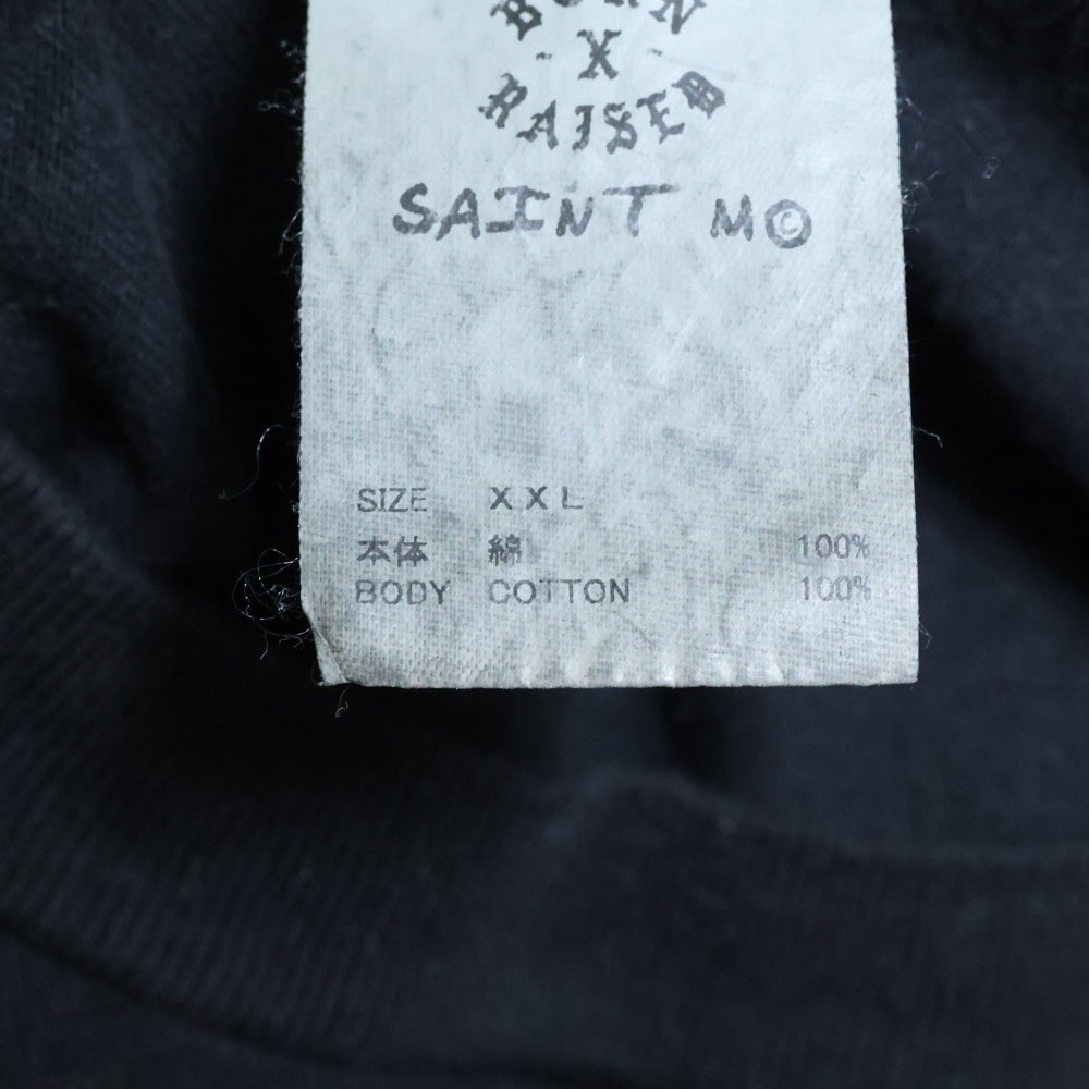 SAINT MICHAEL(セントマイケル) ×BORN X RAISED BR LS TEE ボーンアンドレイズド 長袖Tシャツ ロングスリーブカットソー ブラック SM-YS8-0000-C08