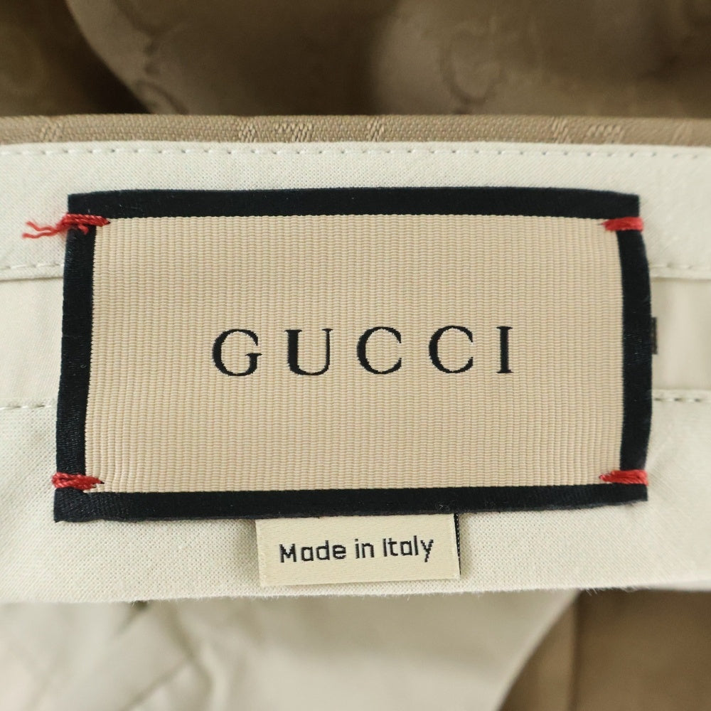 GUCCI(グッチ) GG総柄 ポリエステル テーラードパンツ ベージュ センタープレススラックスパンツ 680704 ZAORH