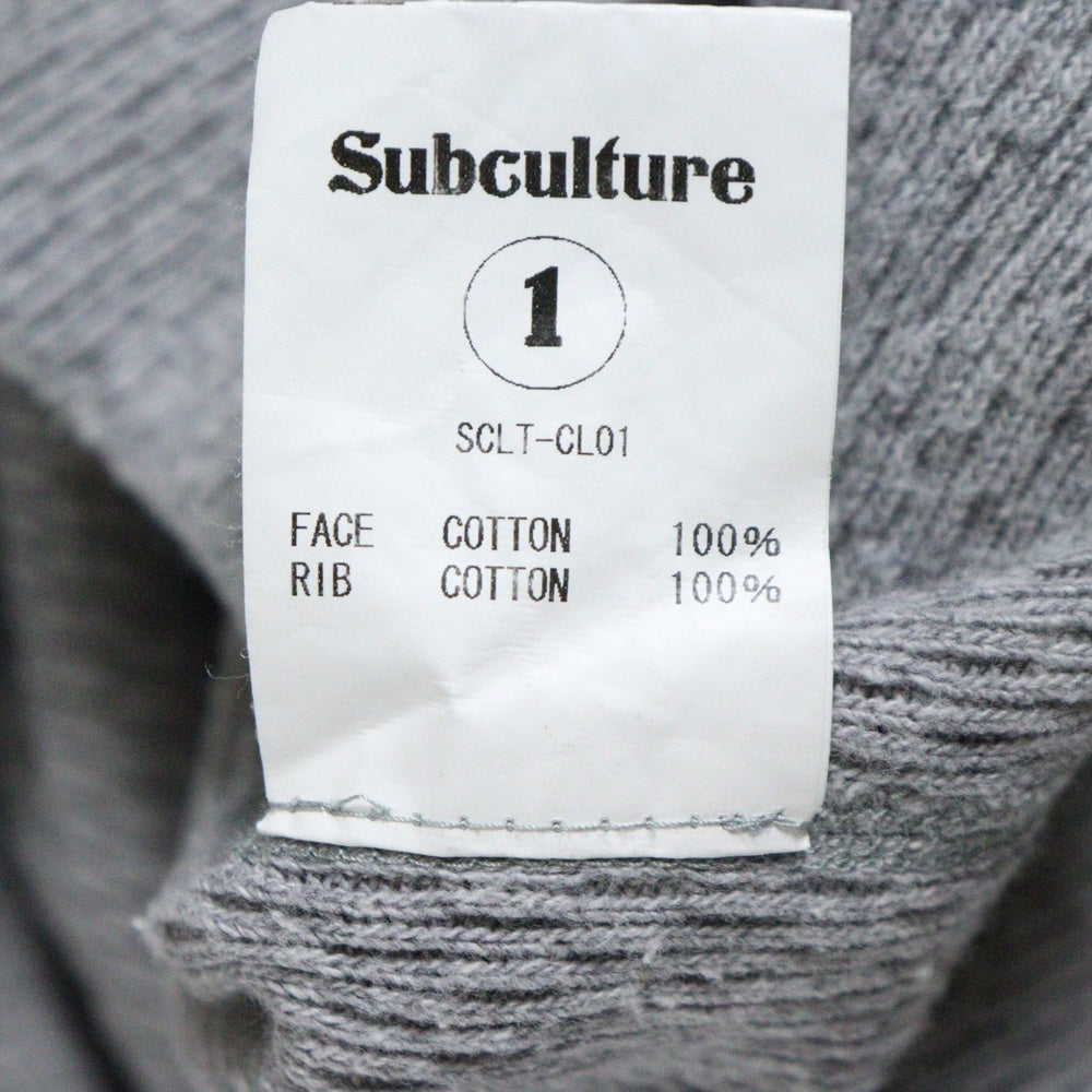 SUBCULTURE(サブカルチャー) 21SS ワッフルサーマルカットソー 長袖Tシャツ グレー SCLT-CL01
