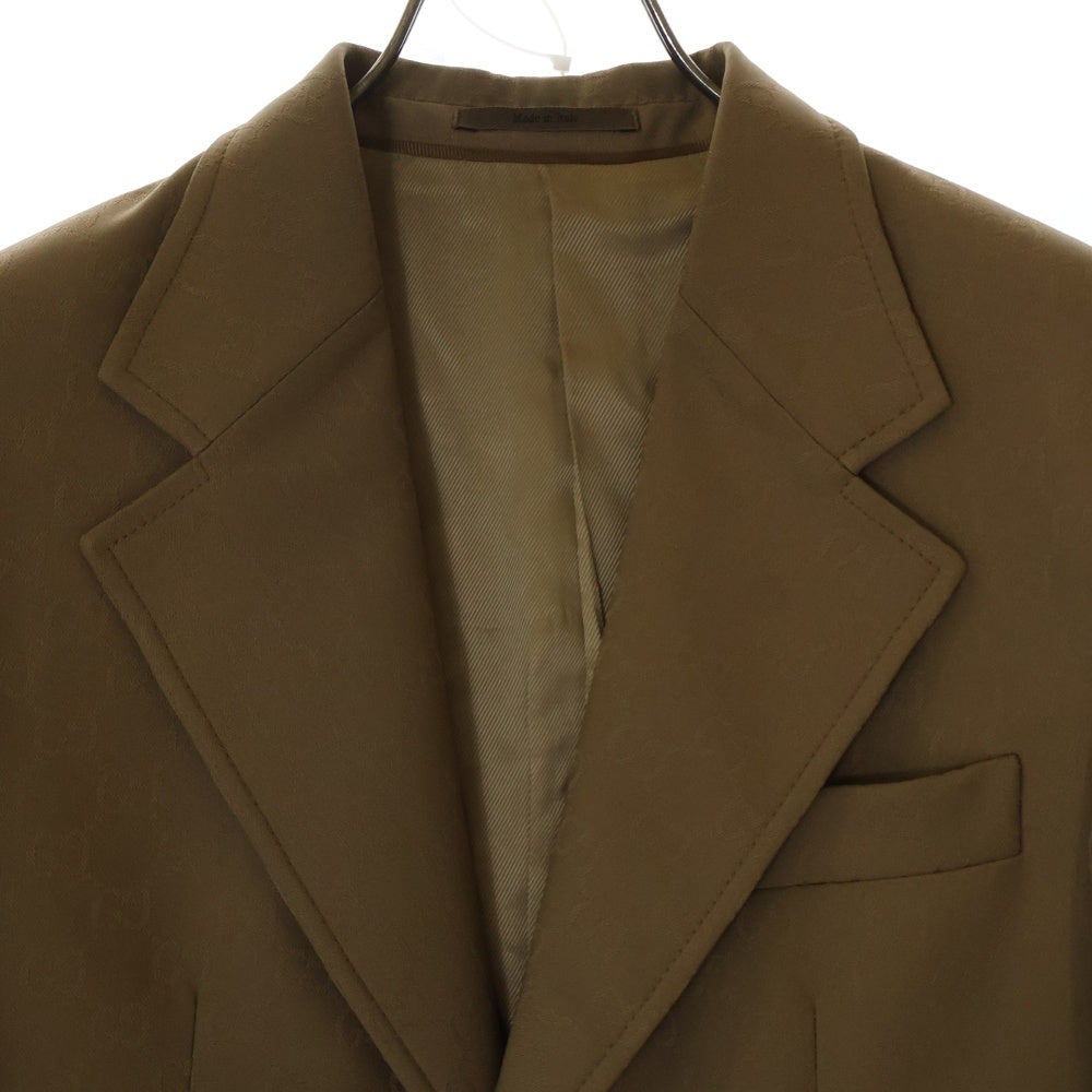 GUCCI(グッチ) GG総柄 ポリエステル テーラード2Bジャケット ベージュ 770384 ZAORH