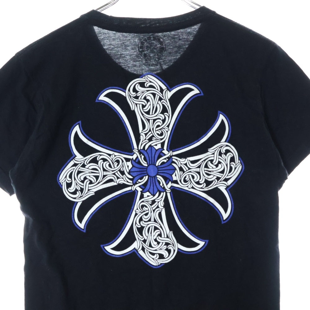CHROME HEARTS(クロムハーツ) OLD CH PLUS バックCHプラスプリント クルーネック 半袖Tシャツ ブラック レディース