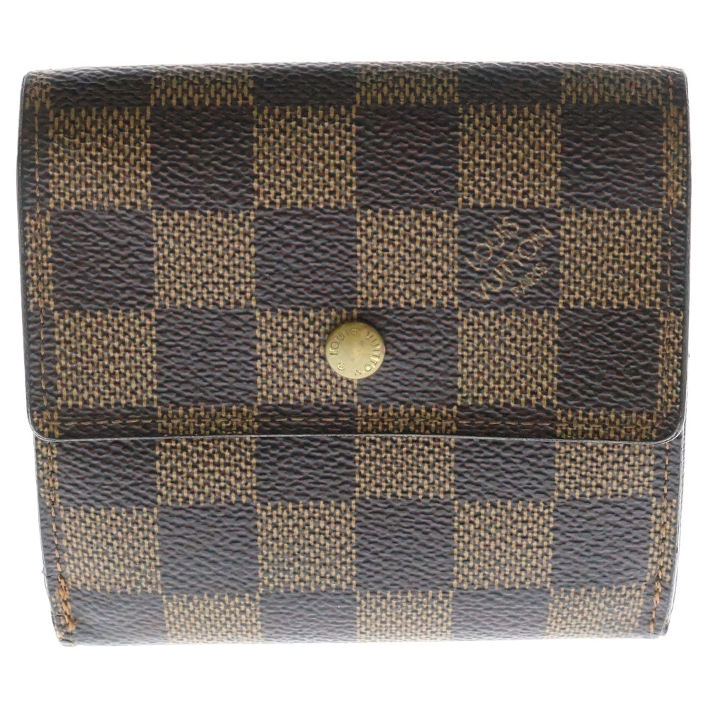 LOUIS VUITTON(ルイヴィトン) ポルトフォイユ エリーズ ダミエエベヌ コンパクトウォレット 2つ折り財布 ブラウン N61654/SP1002