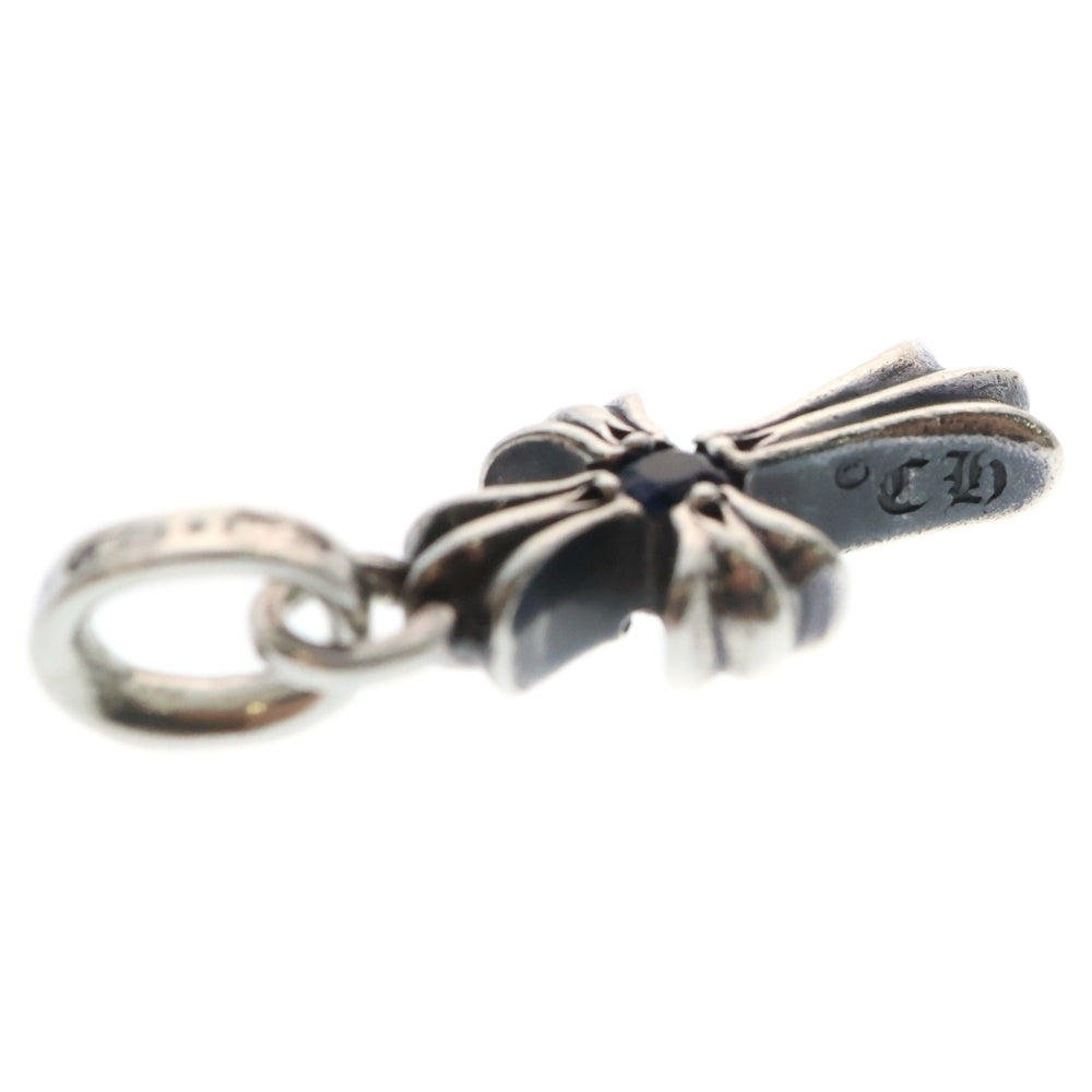 CHROME HEARTS(クロムハーツ) CRS BBYFAT SAPH ベイビーファットクロス 両面1サファイア ペンダントトップ シルバー