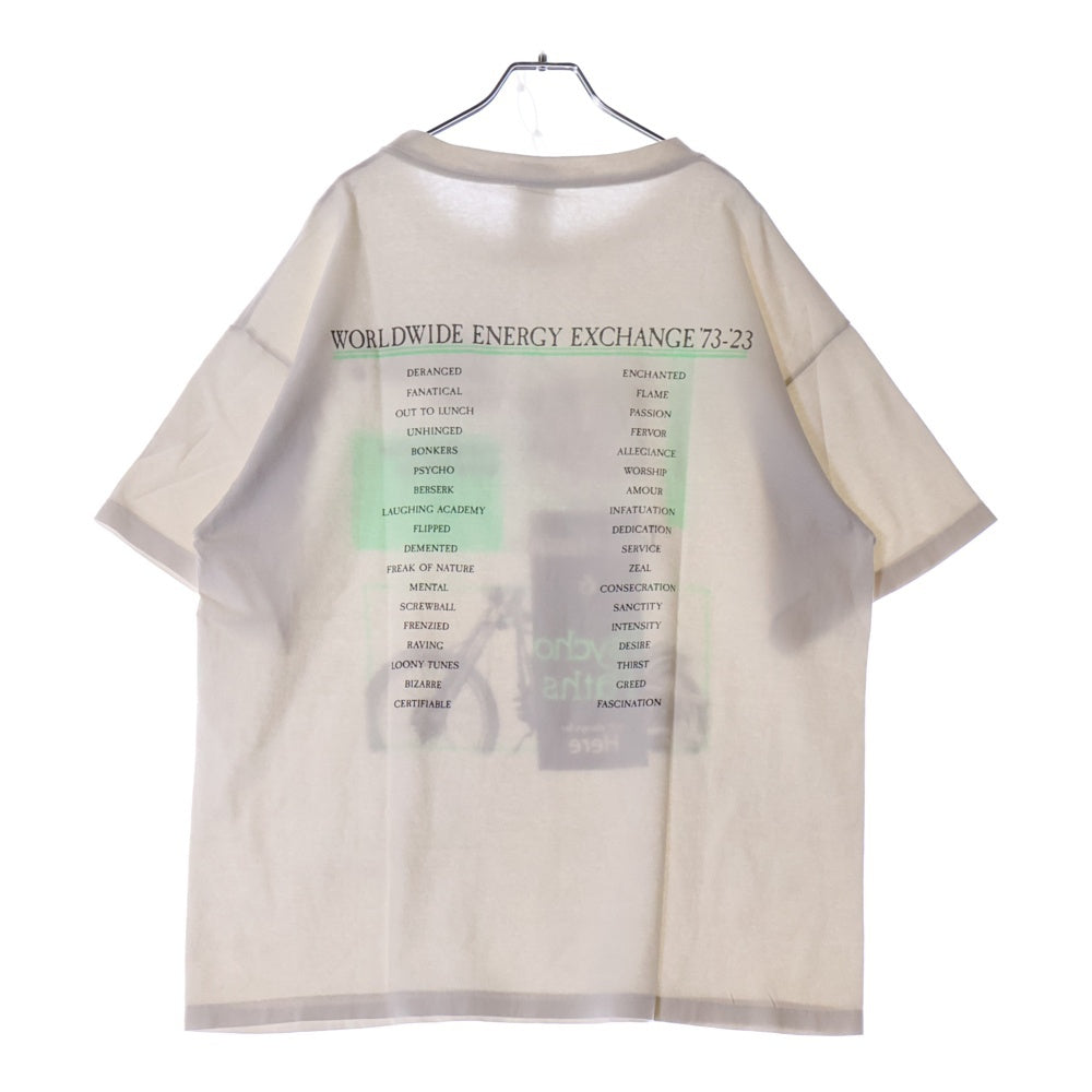 SAINT MICHAEL(セントマイケル) 23SS ×NEIGHBORHOOD ネイバーフッド ヴィンテージ加工 グラフィックプリント半袖Tシャツ クルーネックカットソー ホワイト SM-S23-0000-118