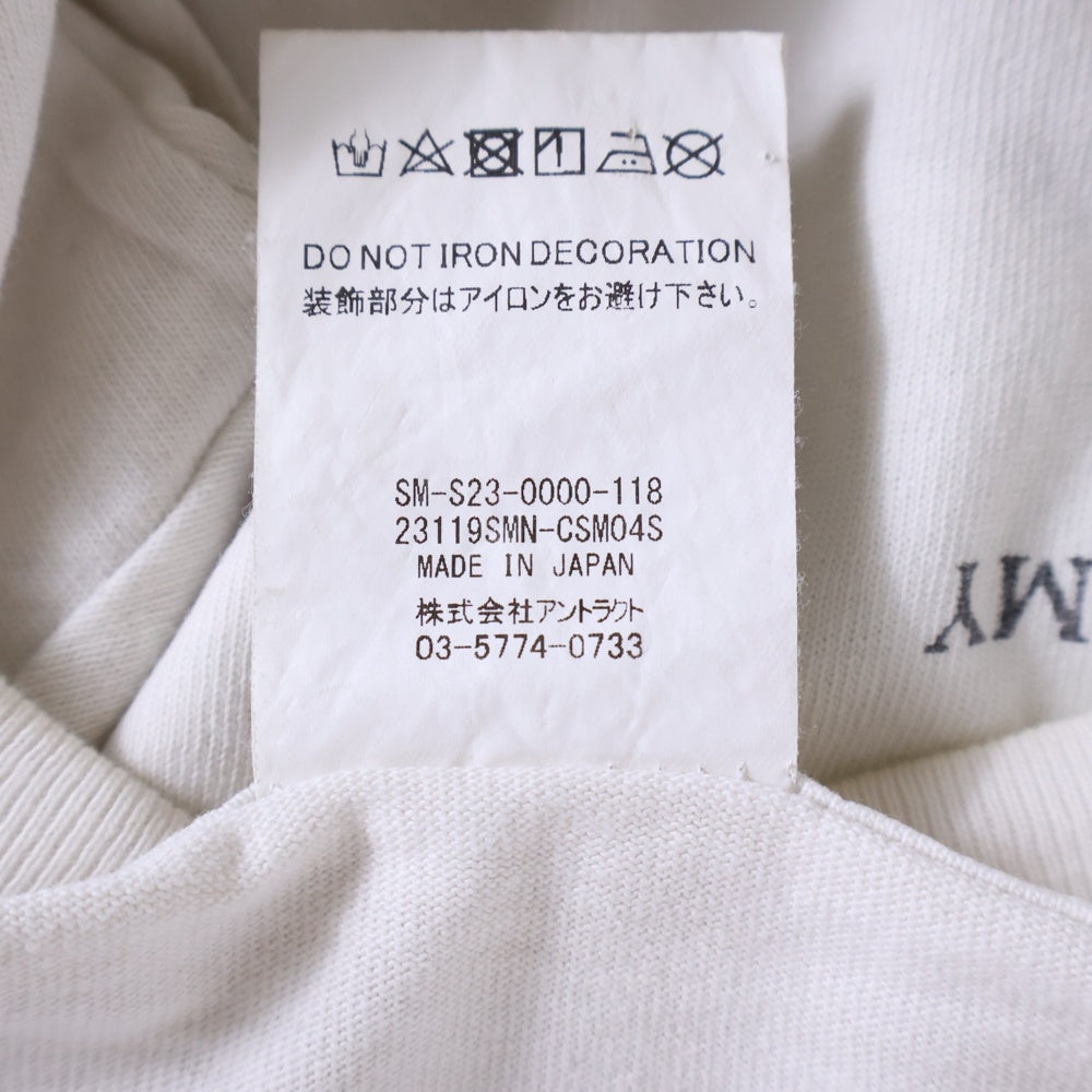 SAINT MICHAEL(セントマイケル) 23SS ×NEIGHBORHOOD ネイバーフッド ヴィンテージ加工 グラフィックプリント半袖Tシャツ クルーネックカットソー ホワイト SM-S23-0000-118