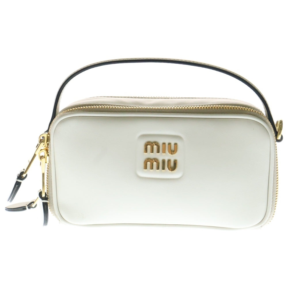 miumiu(ミュウミュウ) ロゴ 2WAYショルダーバッグ レザー ホワイト レディース 5BH229