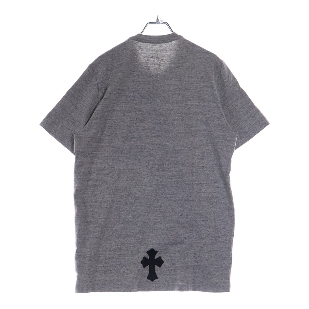 CHROME HEARTS(クロムハーツ) BSフレア ボタン セメタリークロスパッチ ヘンリーネック 半袖Tシャツ グレー