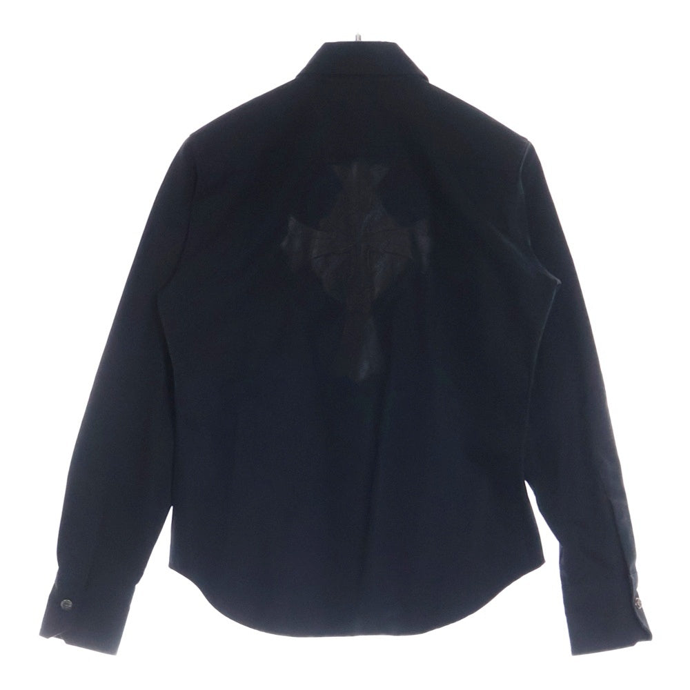 CHROME HEARTS(クロムハーツ) ×UNITED ARROWS COTTON SHIRT SP ユナイテッドアローズ コットンシャツSP バックレザーパッチ付き 長袖シャツ ブラック レディース アフター