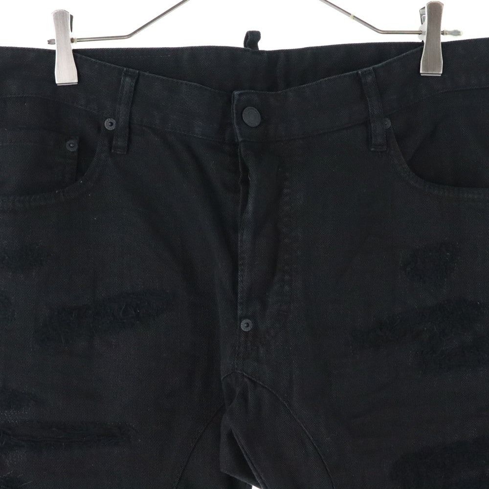 DSQUARED2(ディースクエアード) TIDY BIKER JEAN ダメージ加工 バイカー デニムスキニーパンツ ブラック S74LB0860 STN833
