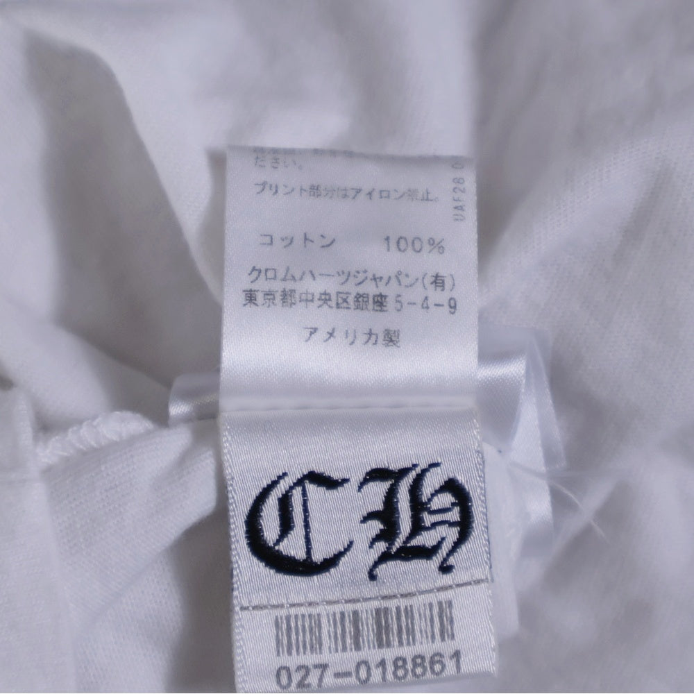 CHROME HEARTS(クロムハーツ) Neck Logo L/S Tee ネックロゴ プリント長袖Tシャツ カットソー ホワイト