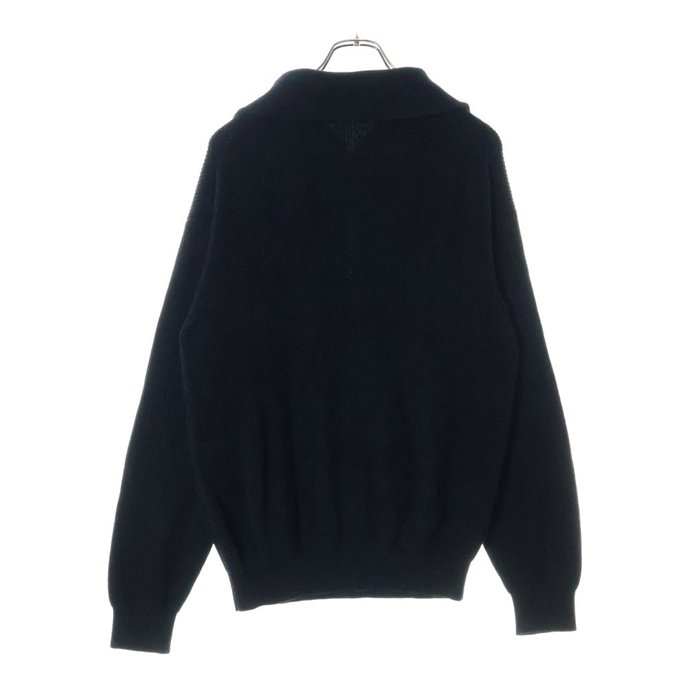 AURALEE(オーラリー) 20SS SUPER HARD TWIST RIB KNIT HALF ZIP P/O スーパーハードツイストリブニットハーフジッププルオーバー ブラック A20SP01TR