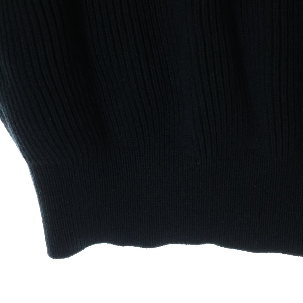 AURALEE(オーラリー) 20SS SUPER HARD TWIST RIB KNIT HALF ZIP P/O スーパーハードツイストリブニットハーフジッププルオーバー ブラック A20SP01TR