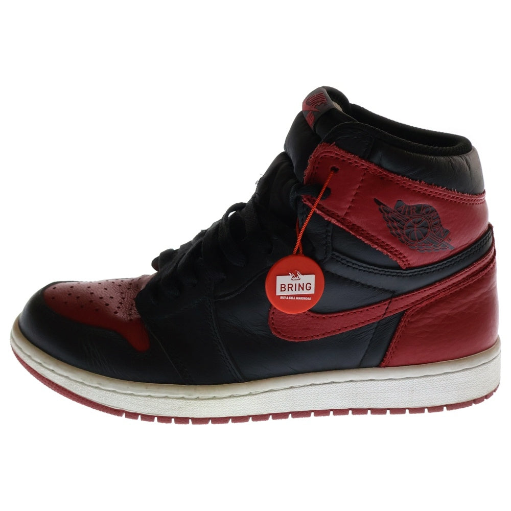 NIKE(ナイキ) NIKE AIR JORDAN 1 RETRO HIGH OG Bred 2016 555088ー001 エアジョーダン 1 レトロ ブレッド ハイカットスニーカー ブラック/レッド US9/27.0cm