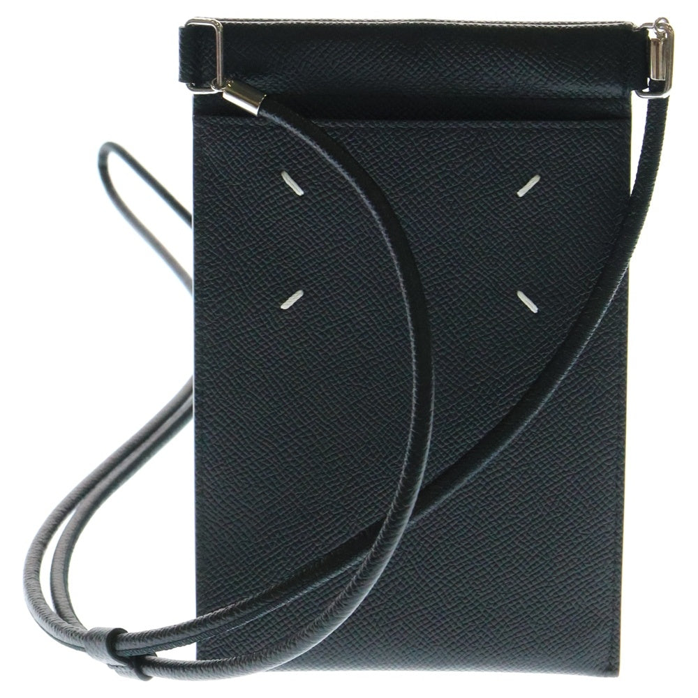 Maison Margiela(メゾンマルジェラ) レザースマートフォンポーチ ショルダーケース ブラック SA1VZ0002
