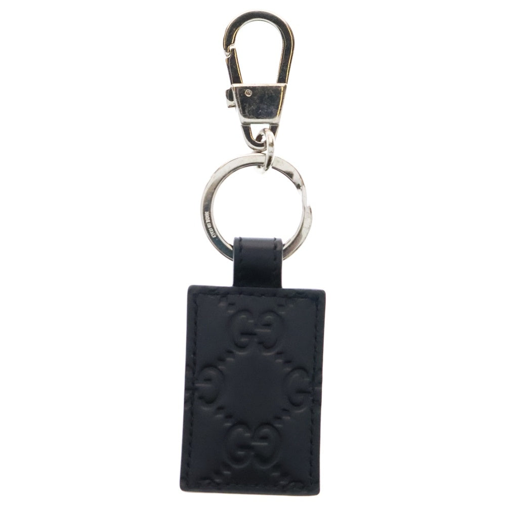 GUCCI(グッチ) GG柄 キーリング付 レザー ストラップ ブラック 478136