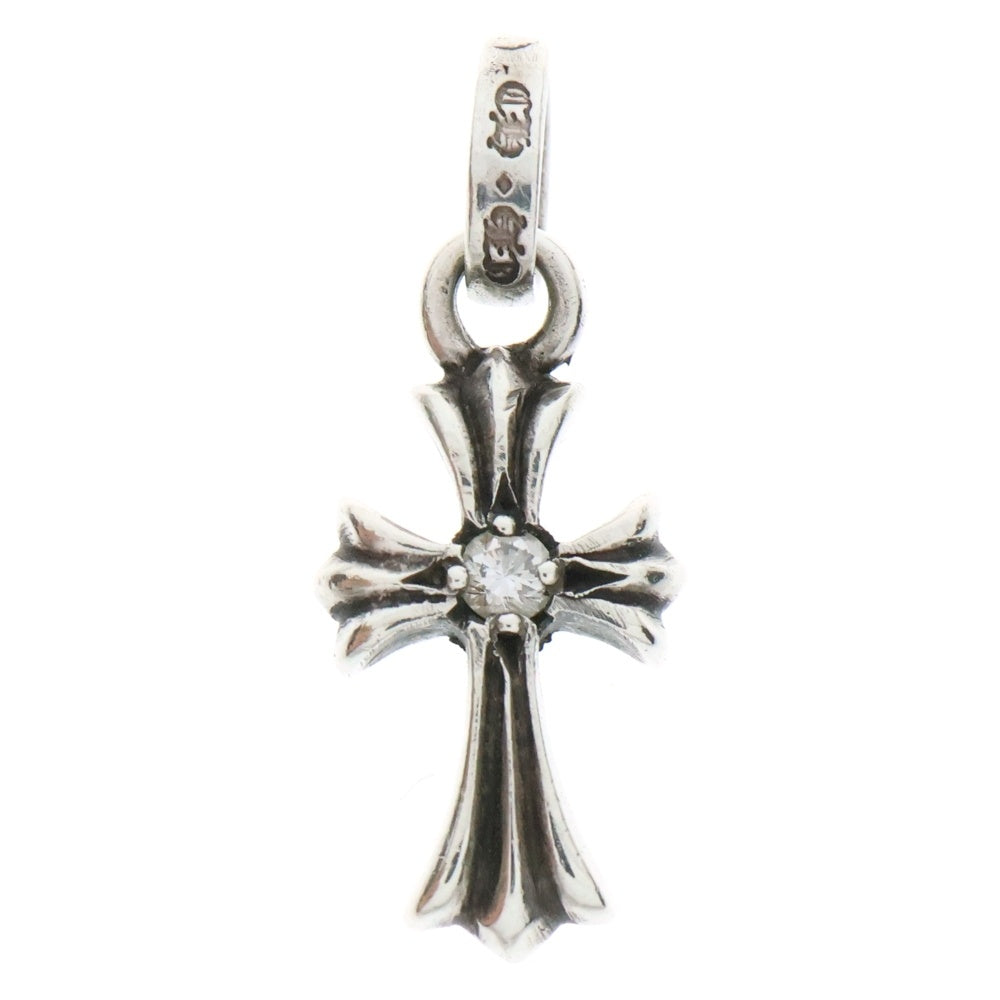 CHROME HEARTS(クロムハーツ) CRS BBYFAT DMND ベイビーファットクロス 両面1ダイヤ ペンダントトップ シルバー BCA238