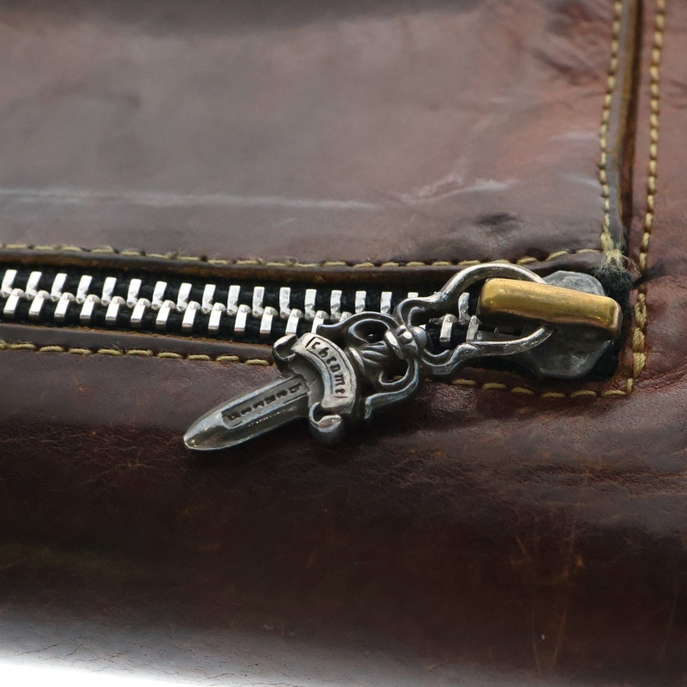 CHROME HEARTS(クロムハーツ) WAVE ウェーブ レザーウォレット 財布 ブラウン BCA374