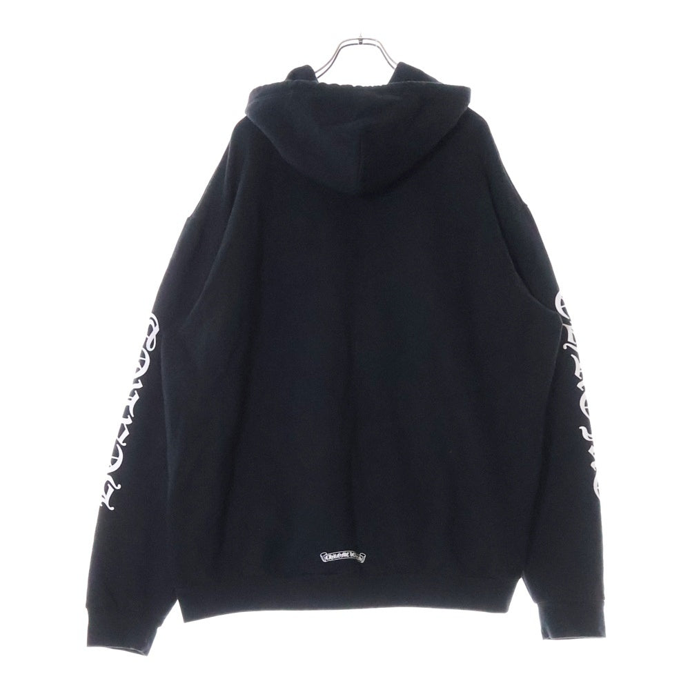 CHROME HEARTS(クロムハーツ) SWTSHRT PLVR 袖ロゴプリントプルオーバーフーディ パーカー ブラック