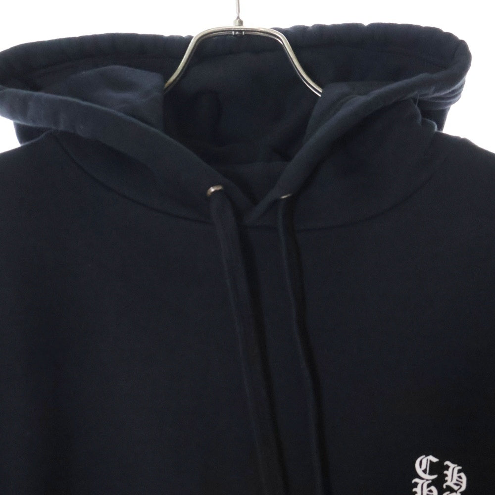 CHROME HEARTS(クロムハーツ) SWTSHRT PLVR 袖ロゴプリントプルオーバーフーディ パーカー ブラック