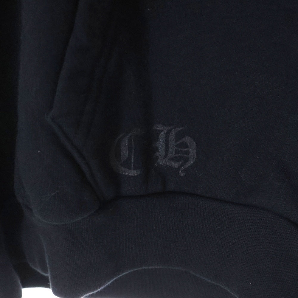 CHROME HEARTS(クロムハーツ) SWTSHRT PLVR 袖ロゴプリントプルオーバーフーディ パーカー ブラック