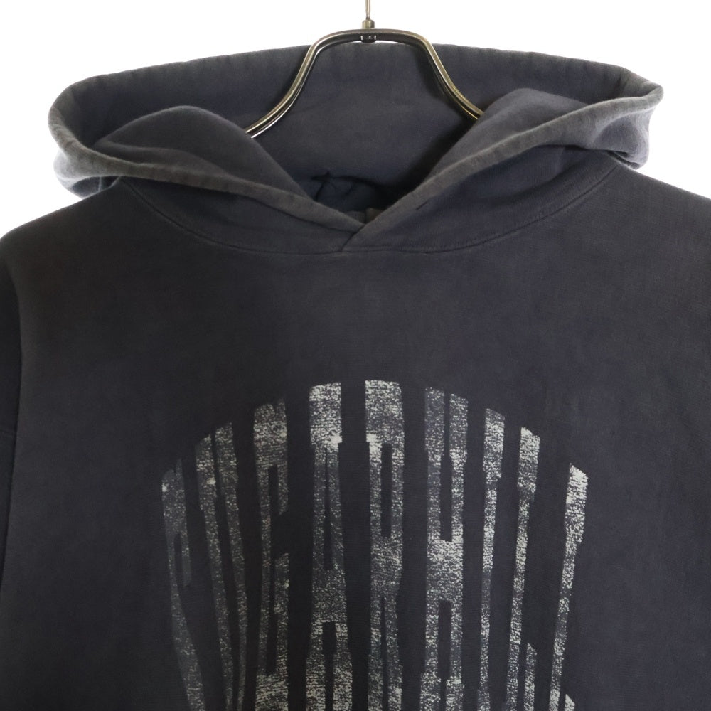 SUGARHILL(シュガーヒル) 23AW COLLEGE PRINT HOODIE カレッジプリント フーディ プルオーバーパーカー ブラック 23AWCS01