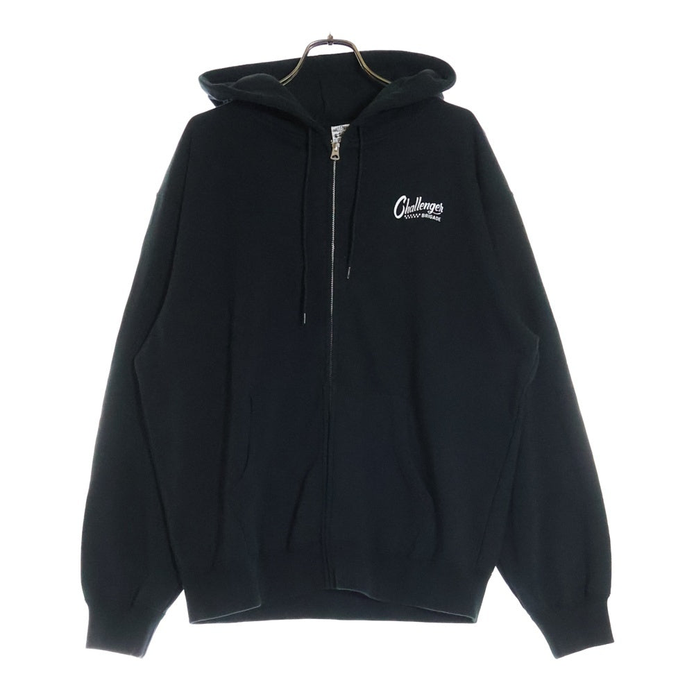 CHALLENGER(チャレンジャー) 25SS CHECKER ZIP HOODIE チェッカー ジップフーディ ジップアップパーカー ブラック CLG-SW 025-003