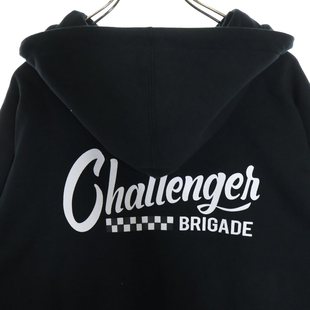 CHALLENGER(チャレンジャー) 25SS CHECKER ZIP HOODIE チェッカー ジップフーディ ジップアップパーカー ブラック CLG-SW 025-003