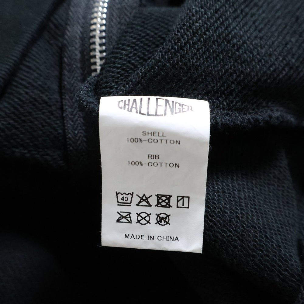 CHALLENGER(チャレンジャー) 25SS CHECKER ZIP HOODIE チェッカー ジップフーディ ジップアップパーカー ブラック CLG-SW 025-003