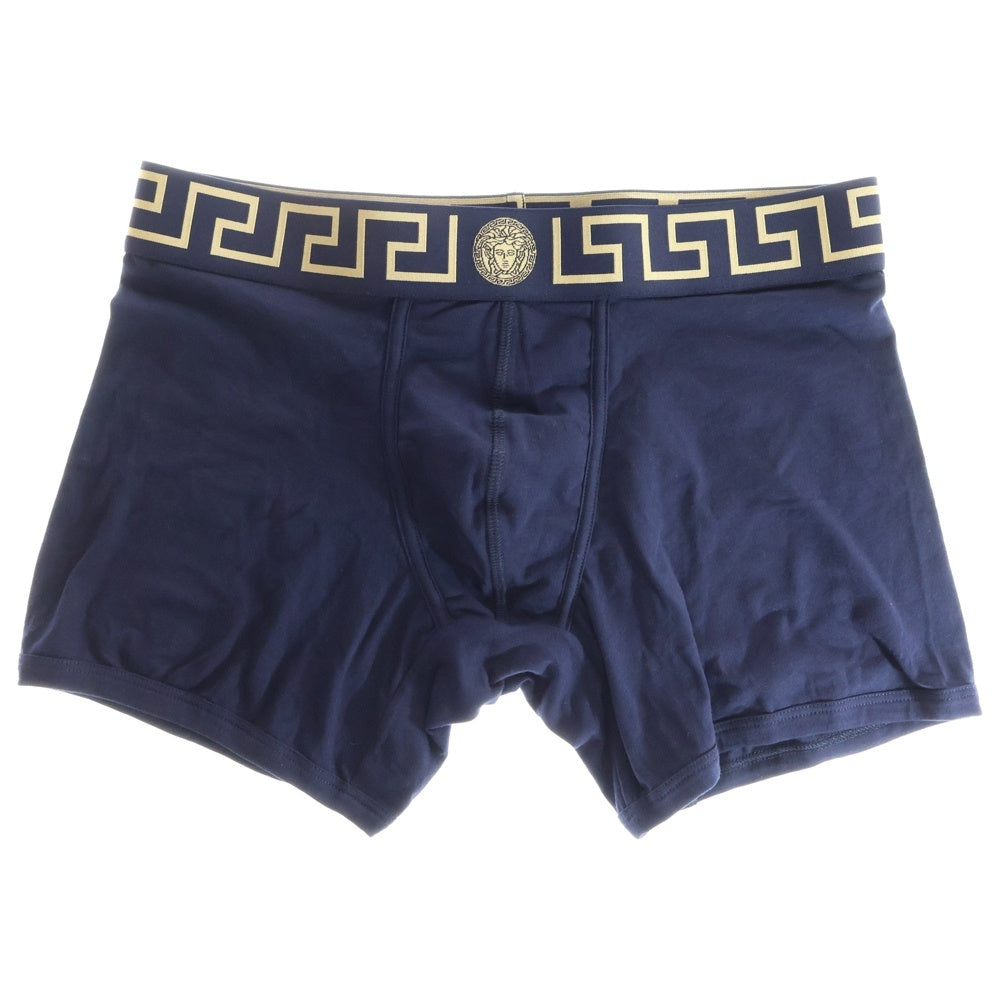 VERSACE(ヴェルサーチ) ウエストグレカライン メデューサロゴ入り ボクサーパンツ ネイビー