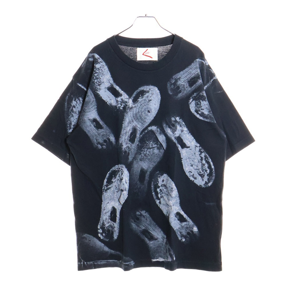 NO BRAND(ノーブランド) BOND VAULT ボンドボルト オールオーバープリント 半袖Tシャツ クルーネックカットソー ブラック