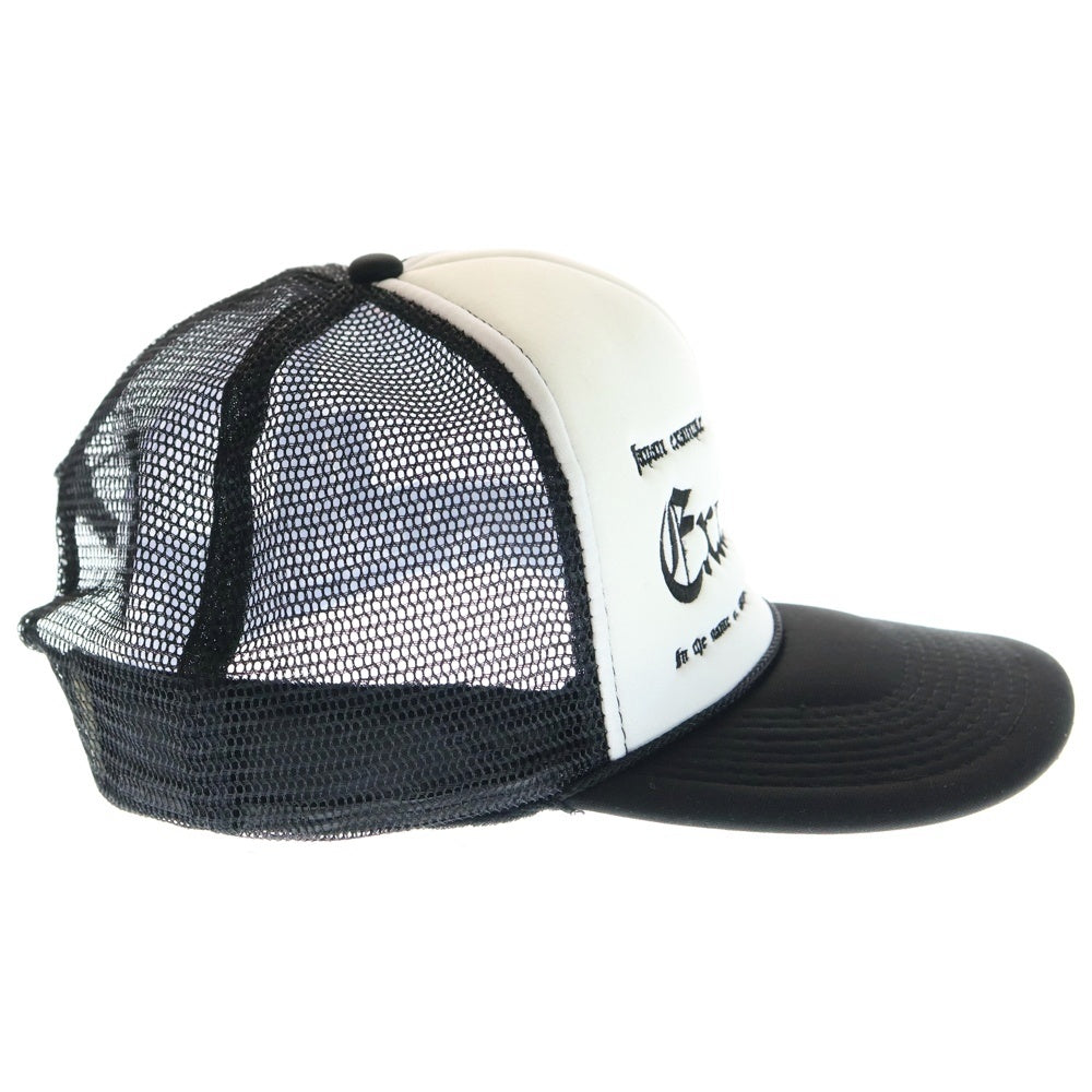 EXSAMPLE(エグザンプル) ロゴ刺繍メッシュキャップ ブラック/ホワイト